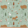 Printed Cotton CANADA Almond / Forest Multicolored